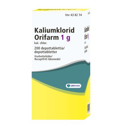 KALIUMKLORID ORIFARM 1 g 1 kpl depottabletti 
